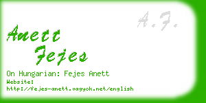 anett fejes business card